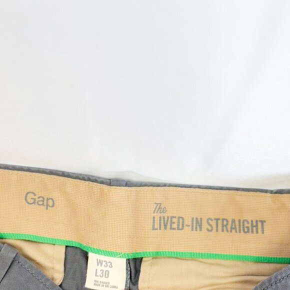 Men's GAP Pants Lived In Straight Shadow Gray Cotton Khaki Semi-Casual Jean - Picture 3 of 11